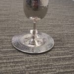 Silver hammered kiddush cup