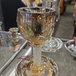Gold and glass kiddush cup