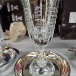 *SOLD* Long stem mirrored Rivers of Eden kiddush cup