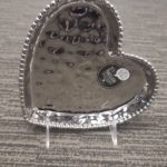 Silver look heart shaped bowl