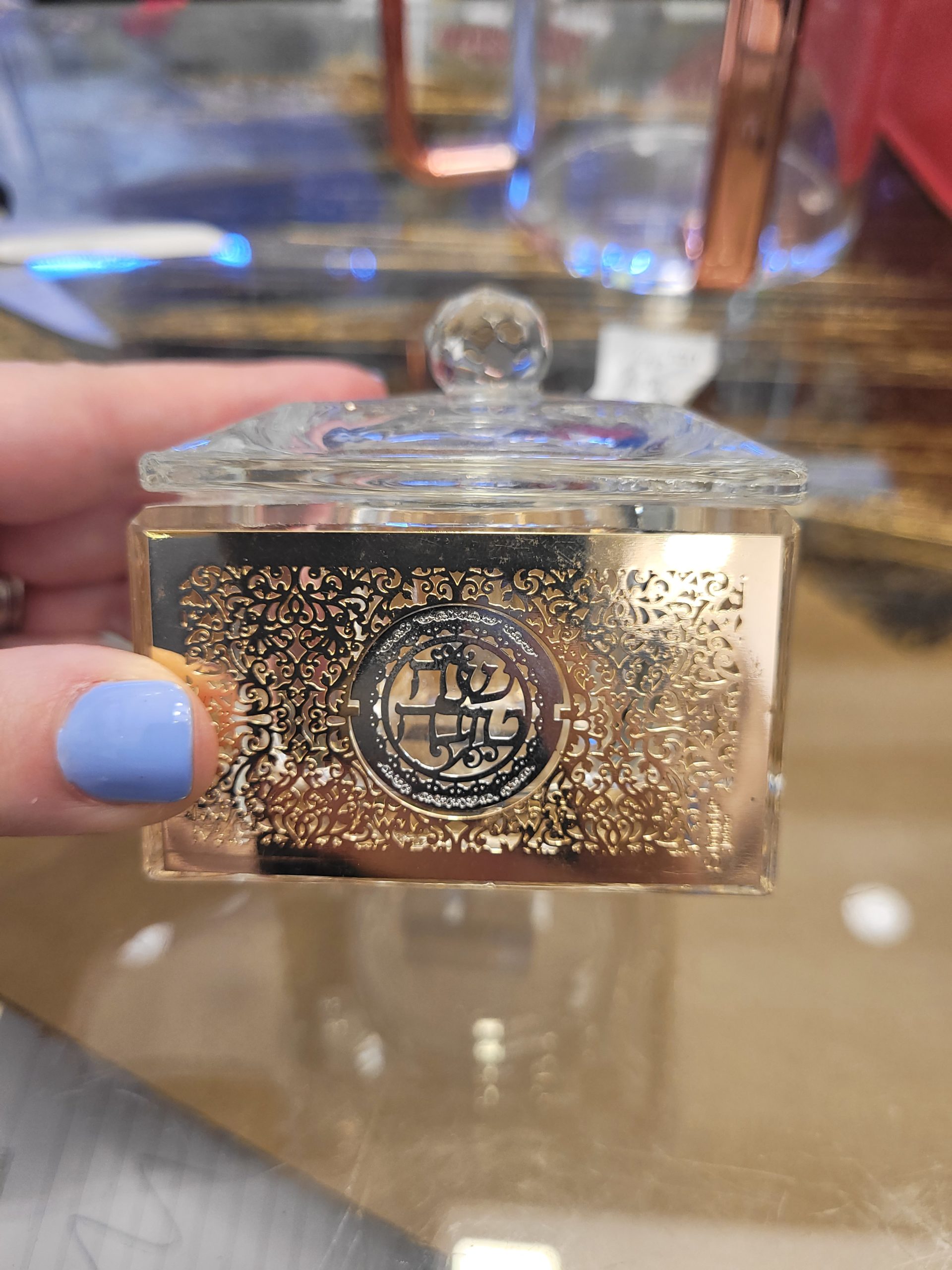 Glass matchbox holder - 24K gold plated