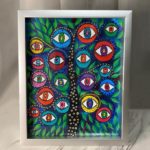 Multi coloured eye wall art