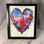 Multi coloured heart wall art